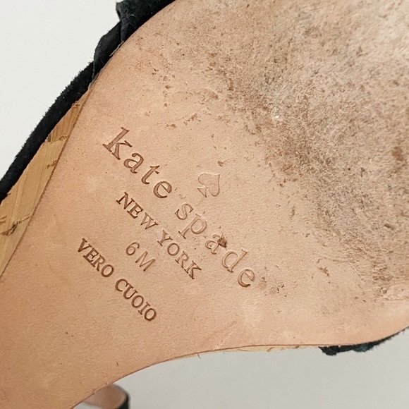 Kate Spade Dawson Black Wedge Sandals - 6 - Picture 6 of 13